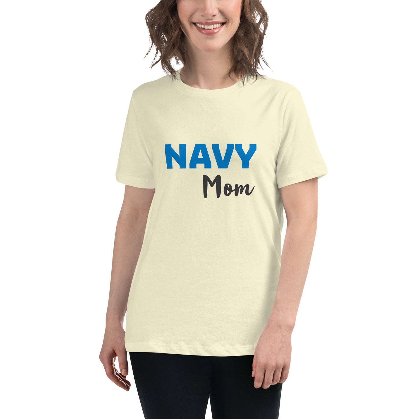 Navy Mom Printed T-Shirt