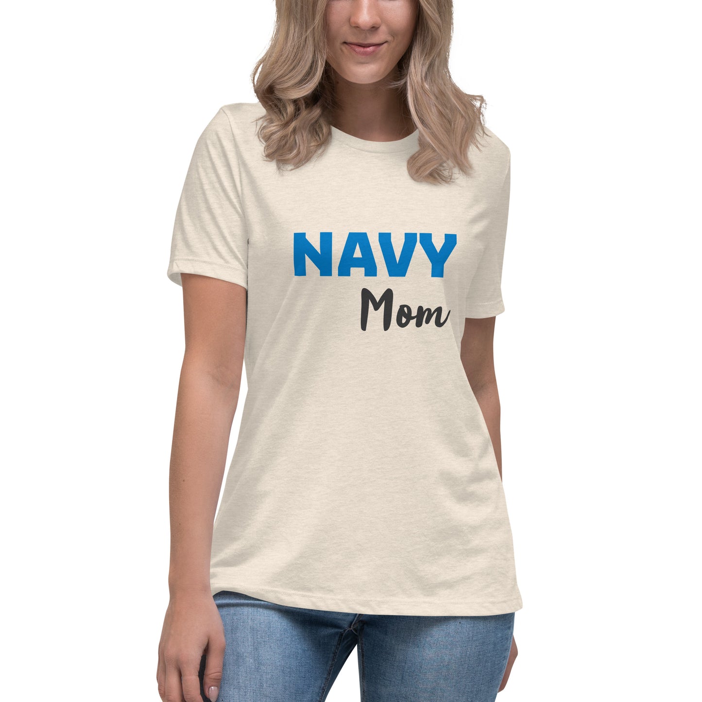 Navy Mom Printed T-Shirt