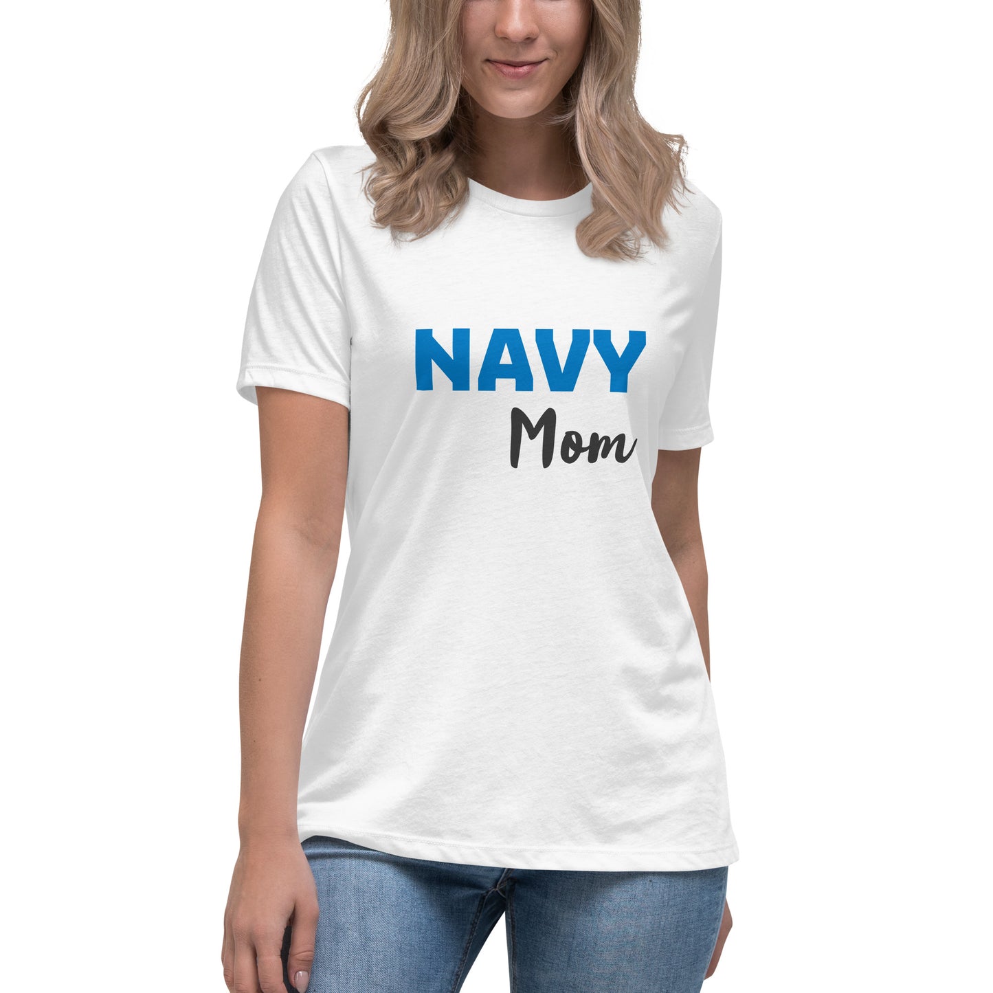 Navy Mom Printed T-Shirt