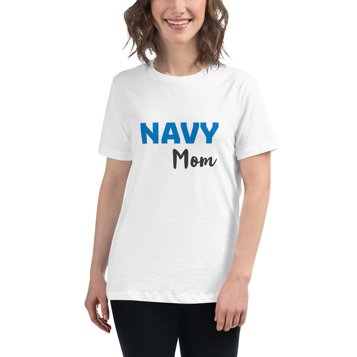Navy Mom Printed T-Shirt