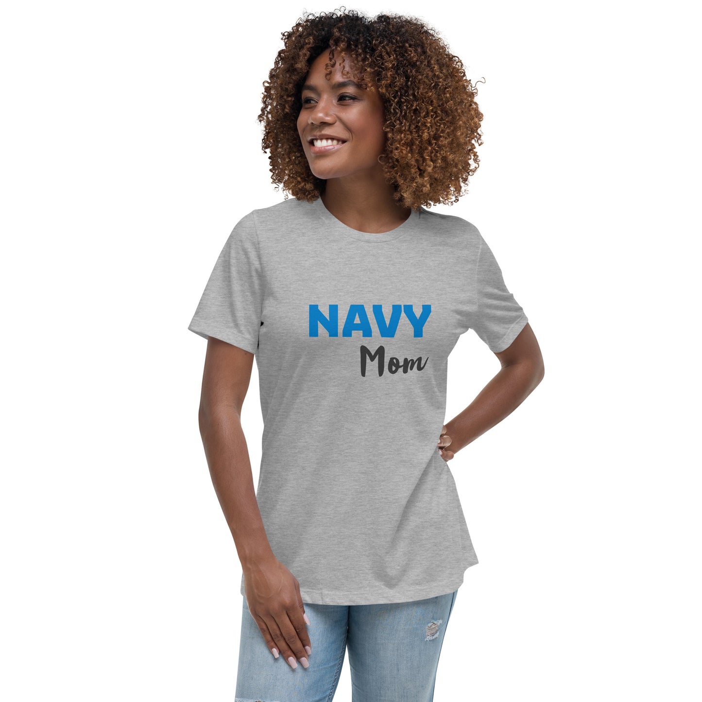 Navy Mom Printed T-Shirt