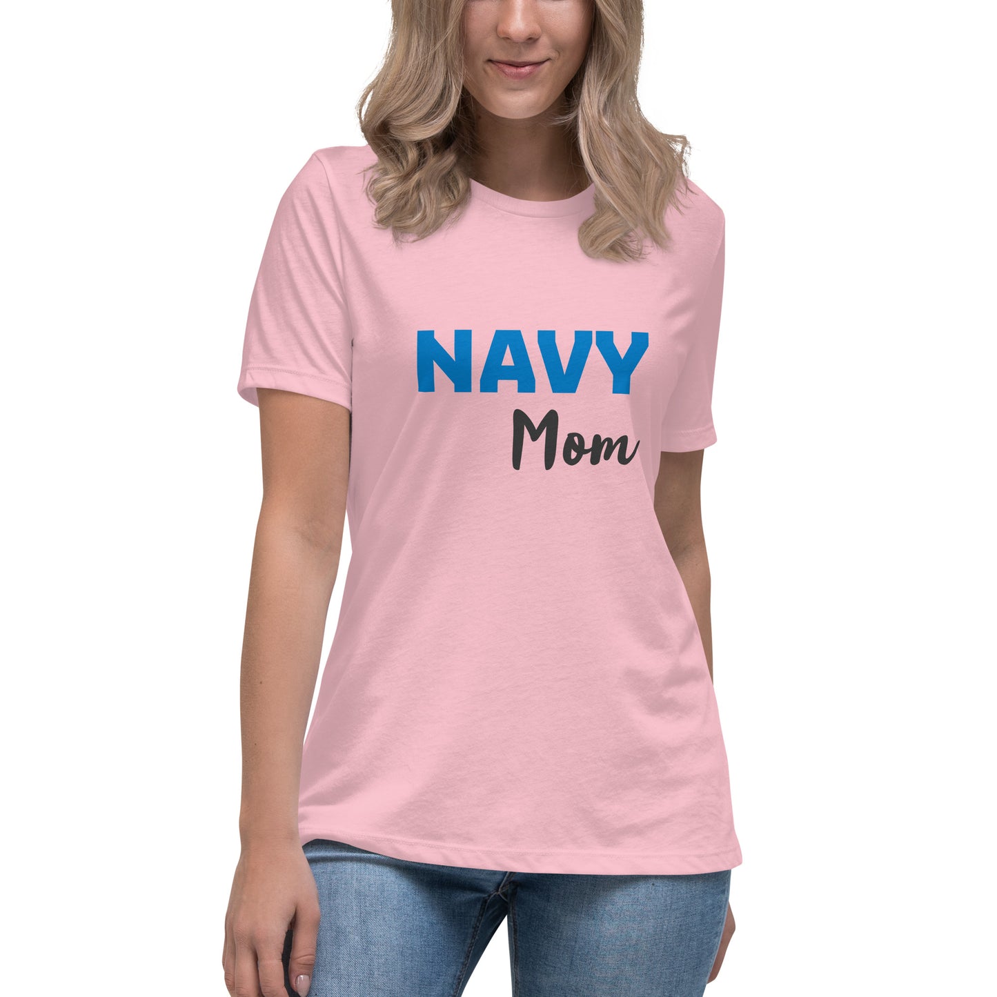 Navy Mom Printed T-Shirt
